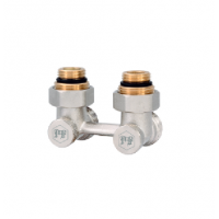 Узел подключения радиатора угловой с конусным затвором 3/4"х1/2"  PF RVA 611