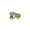 Тройник  1/2"х1/4"х1/2" г-г-ш  под манометр, термометр с заглушкой  PF